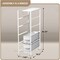 Sorbus Narrow Dresser with 5 Drawers - Steel Frame, Wood Top & Easy Pull Fabric Bins